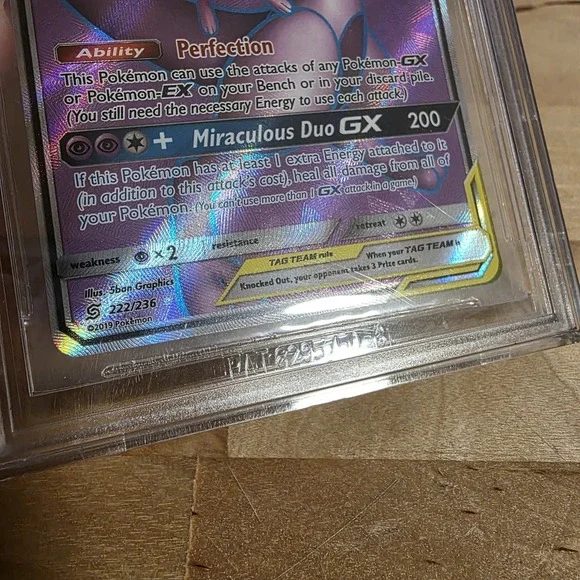 2019 Pokemon Unified Minds #222/236 Mewtwo & Mew Gx Ultra Rare BGS 9.5